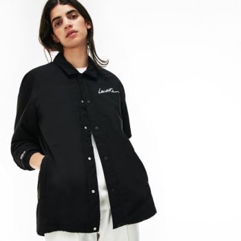 Lacoste LIVE Signature Taffeta Jacket Pánské - Bunda Černé | CZ-VFicN9